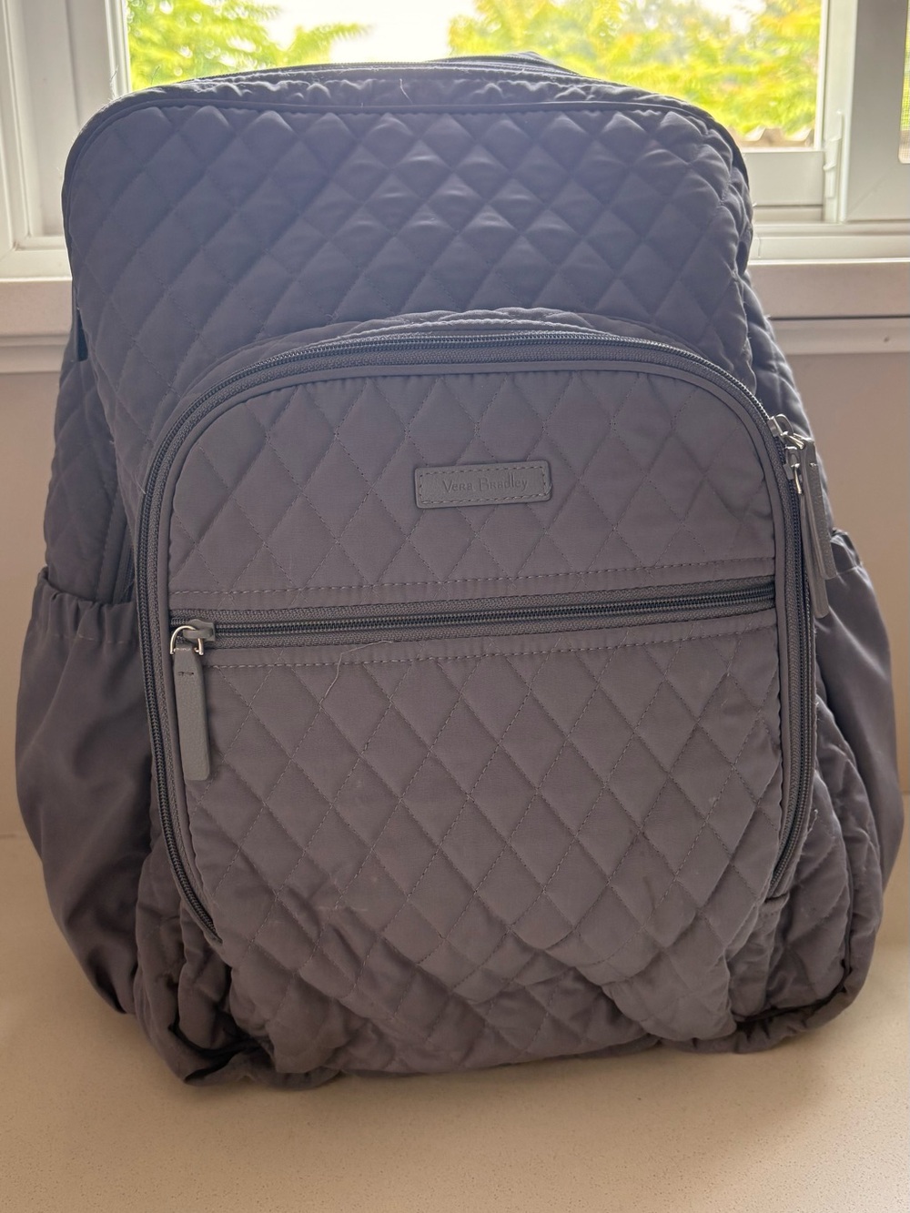 Vera Bradley Quilted Gray Backpack